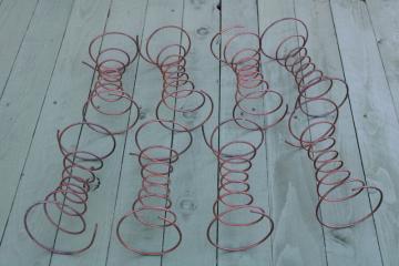 catalog photo of old copper plated steel bed springs, lot of 8 primitive wire bedsprings, primitive rustic vintage 