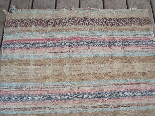photo of old cotton farmhouse kitchen stairs rug, long stair runner, vintage 1940s #2