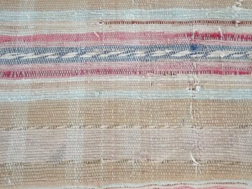 photo of old cotton farmhouse kitchen stairs rug, long stair runner, vintage 1940s #4