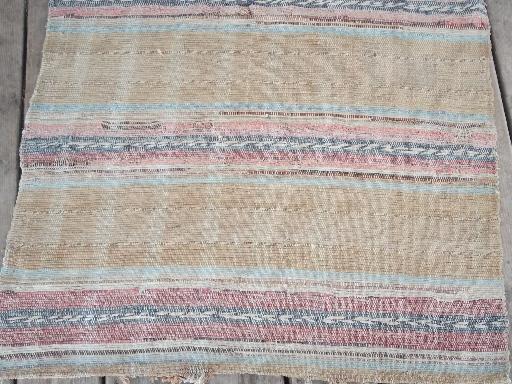 photo of old cotton farmhouse kitchen stairs rug, long stair runner, vintage 1940s #6