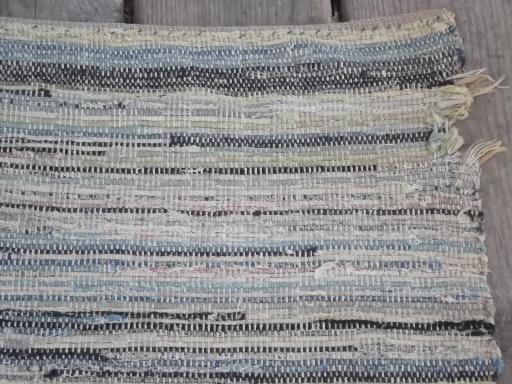 photo of old cotton farmhouse kitchen stairs rug, long stair runner, vintage 1940s #3