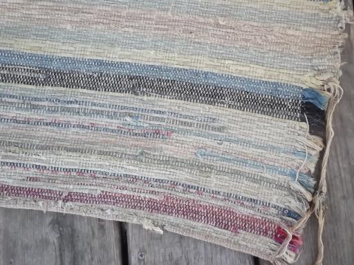 photo of old cotton farmhouse kitchen stairs rug, long stair runner, vintage 1940s #6