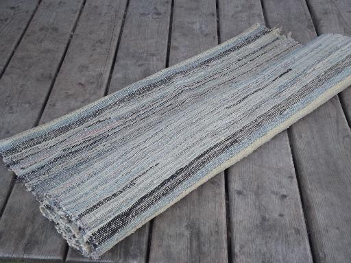 photo of old cotton farmhouse kitchen stairs rug, long stair runner, vintage 1940s #7