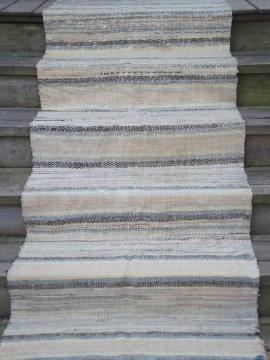 catalog photo of old cotton farmhouse kitchen stairs rug, long stair runner, vintage 1940s