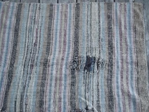 photo of old cotton farmhouse kitchen stairs rug, long stair runner, vintage 1940s #3