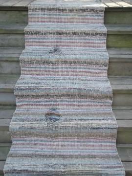 catalog photo of old cotton farmhouse kitchen stairs rug, long stair runner, vintage 1940s