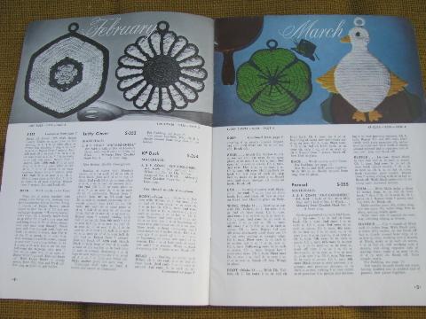 photo of old crochet potholders pattern booklets lot,40s vintage pot holders #8