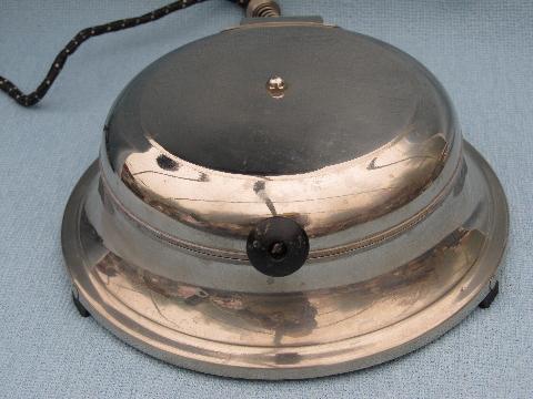 photo of old deco vintage round chrome waffle maker for breakfast table #3