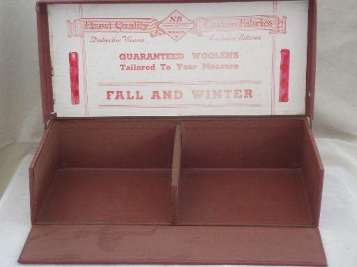 photo of old dry goods store display case, None Better Woolens box for wool socks #3