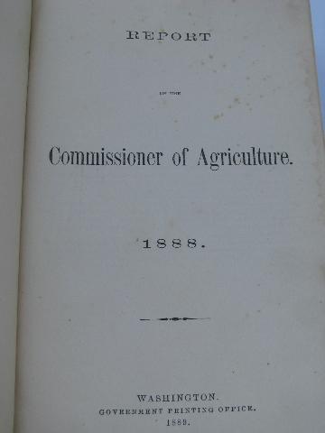 photo of old early 1888 Dept. Agriculture report/yearbook w/engravings and color litho plates #2