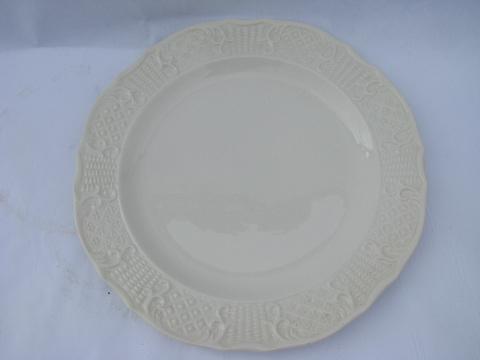 photo of old embossed creamware china plates, vintage American Traditional Canonsburg #2