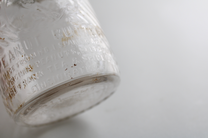 photo of old embossed glass jar w/ elephant, Jumbo Peanut Butter 1930s vintage  #5