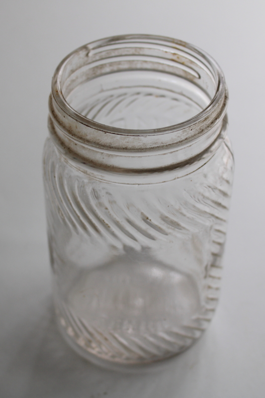 photo of old embossed glass jar w/ elephant, Jumbo Peanut Butter 1930s vintage  #7