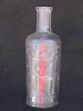 catalog photo of old embossed glass medicine or perfume bottle, E D Pinaud - Paris