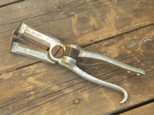 photo of old farm tool, All In One livestock / animal castrator / hog ear notcher #1