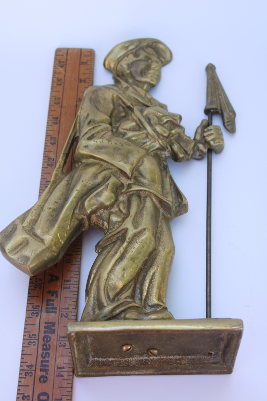 photo of old fashioned cast brass golfer golf caddy, vintage fireplace iron or large door stop  #8