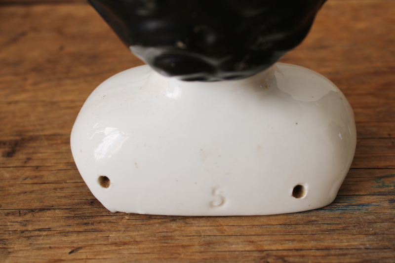 photo of old fashioned china doll head, large vintage reproduction or antique doll  #6