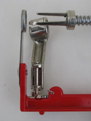 photo of old fashioned hand crank metal apple peeler / corer or potato peeler #2