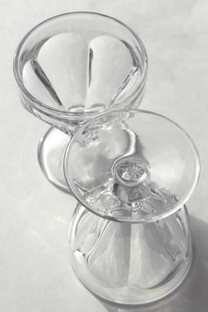 photo of old fashioned ice cream sundae glasses, vintage Heisey glass H in a diamond mark #5