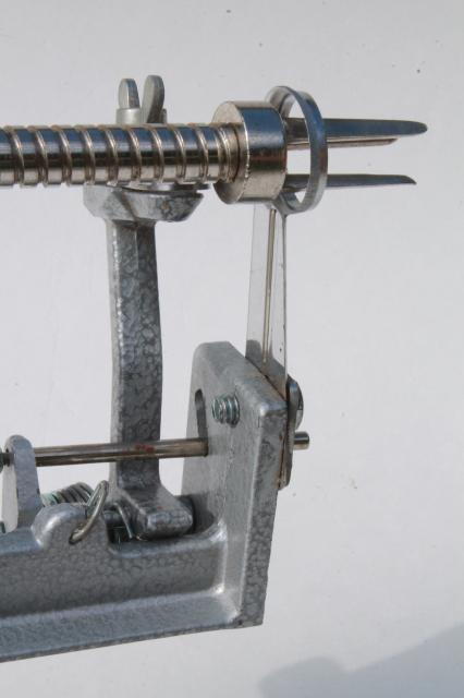 photo of old fashioned metal hand-crank apple peeler or potato peeler #9