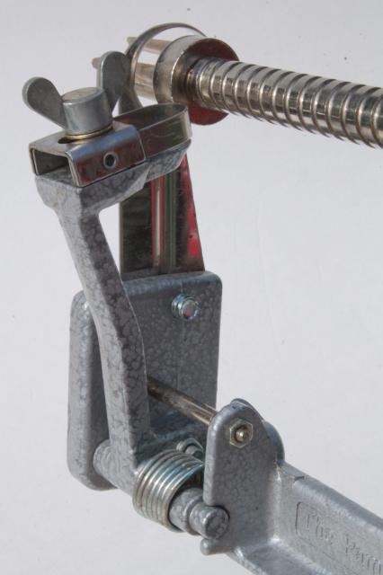 photo of old fashioned metal hand-crank apple peeler or potato peeler #10