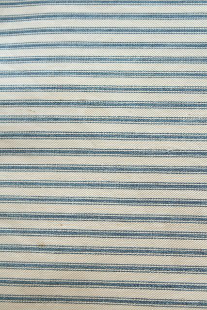 photo of old feather pillow w/ indigo blue striped cotton ticking, rustic primitive country farmhouse #2