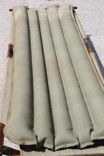 photo of old folding camp cot, WWII vintage wood & canvas army cot portable field gear camping bed #9