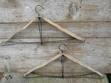 catalog photo of old folding travel hangers, vintage luggage and haberdashery advertising