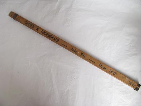 photo of old folding wood measure, yardstick ruler w/ vintage advertising, Wisconsin farm primitive tool #1
