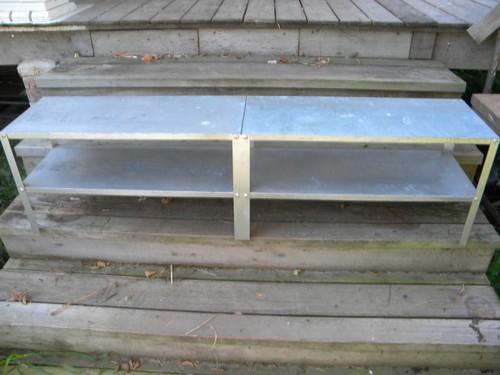 photo of old galvanized steel shelves for kitchen pantry or studio workshop #1