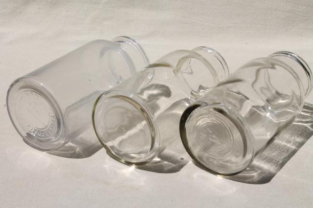 photo of old glass apothecary bottles, vintage clear glass jars lot, bottle canisters or vases #7