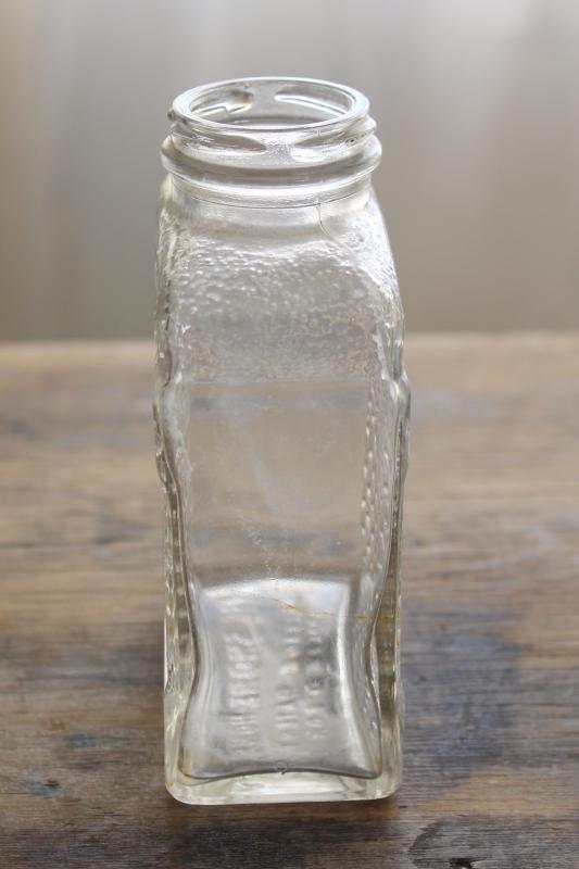 photo of old glass bottle Lake Shore Honey embossed honeycomb texture, 1930s vintage #3