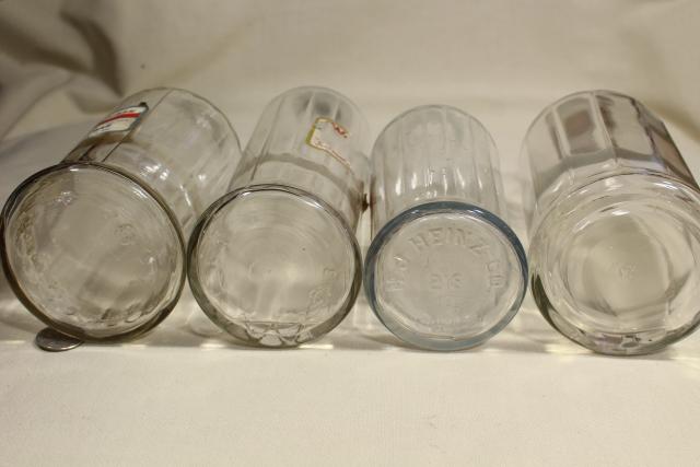 photo of old glass bottles, large vinegar bottle lot w/ some original paper labels #5