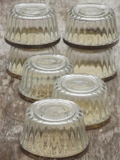 photo of old glass jelly mold preserves jar lot, vintage jelly glasses w/ metal lids #8