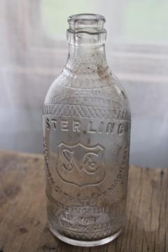catalog photo of old glass medicine bottle embossed Sterling magnesia, antique early 1900s vintage 