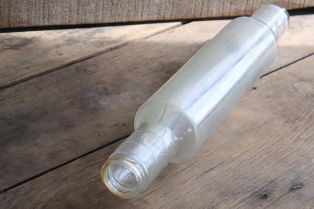 photo of old glass rolling pin, vintage kitchen glass depression era glassware #3