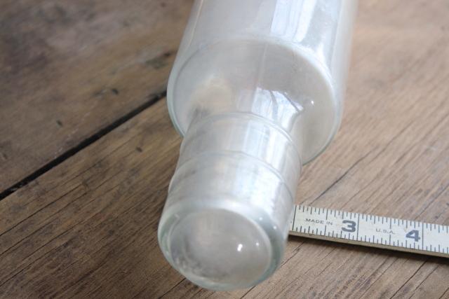 photo of old glass rolling pin, vintage kitchen glass depression era glassware #4