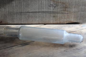 catalog photo of old glass rolling pin, vintage kitchen glass depression era glassware