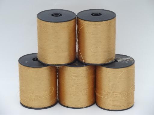 photo of old gold silk or rayon floss, silky satin embroidery or wrapping thread #1