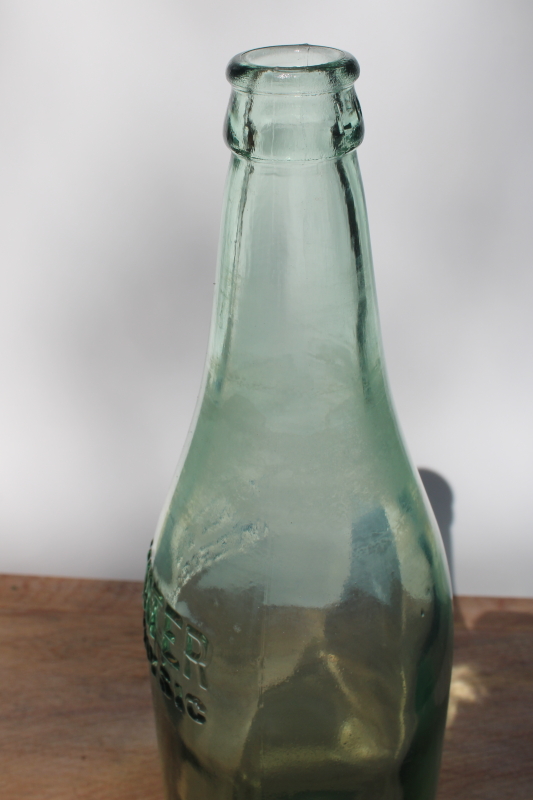 photo of old green glass bottle embossed devil Pluto tonic water vintage quack medicine #3