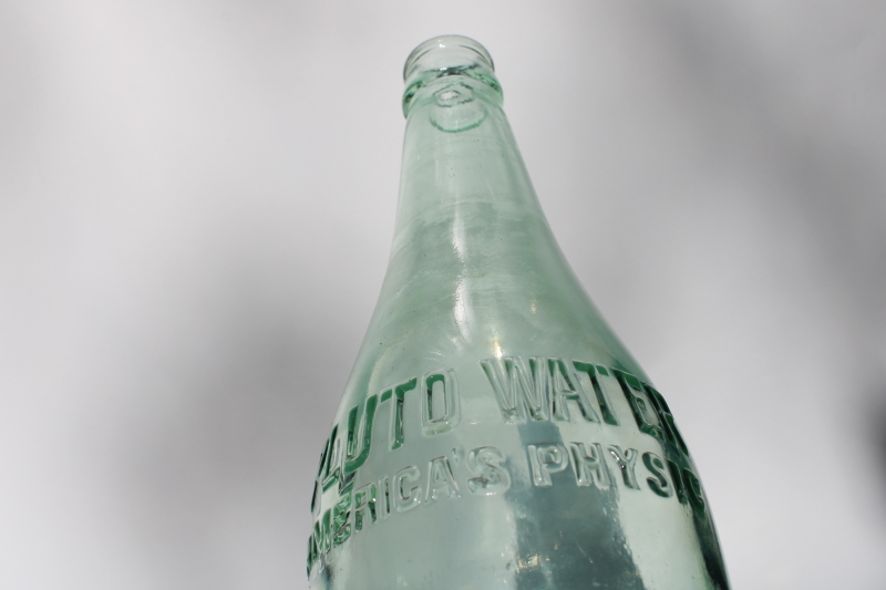 photo of old green glass bottle embossed devil Pluto tonic water vintage quack medicine #4