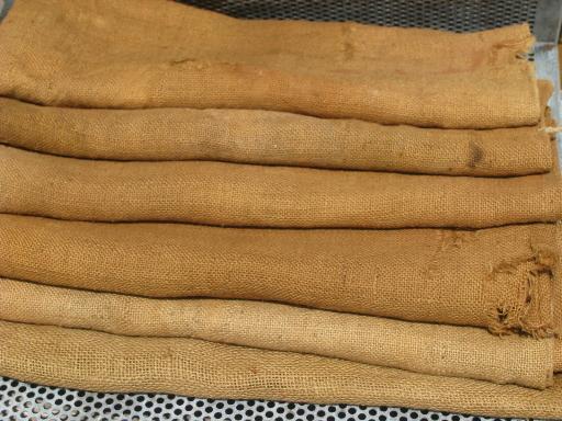 photo of old gunny sacks for scarecrows / sack races, vintage burlap feed bags lot #1