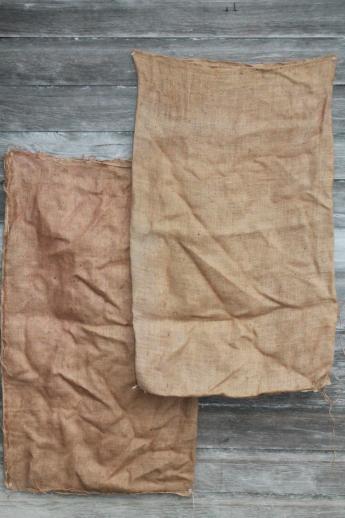 photo of old gunny sacks for scarecrows / sack races, vintage burlap feed bags lot #2