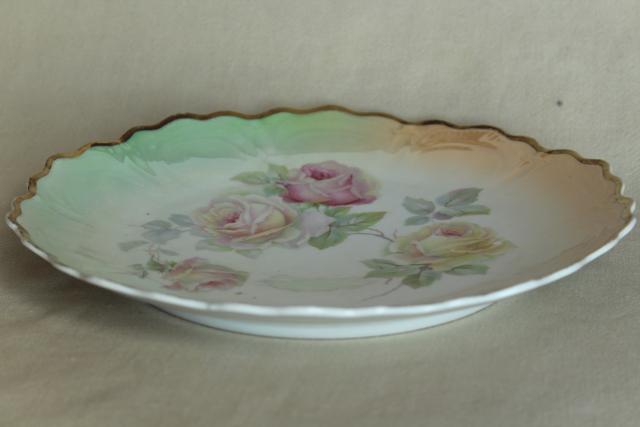 photo of old hand painted china plates french garden roses mismatched antique dishes #11