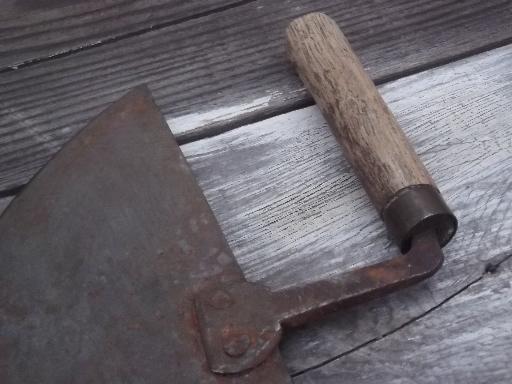 photo of old hand-forged food chopper, 19th century rocking blade knife w/ original handle #4