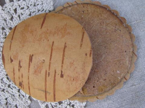 photo of old handmade birch bark basket boxes w/ baltic amber from Russia? #6