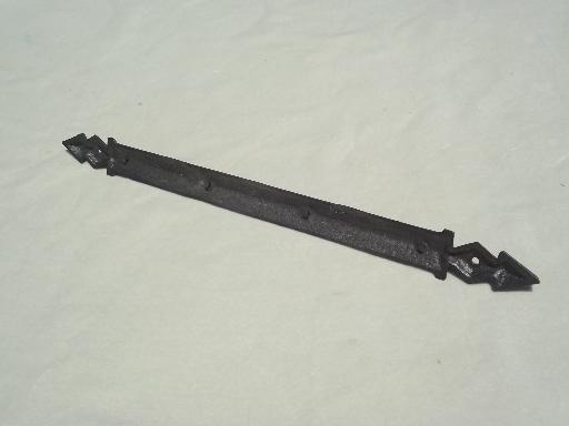 photo of old hanging rack for kitchen utensils, wall mount cast iron peg board #5