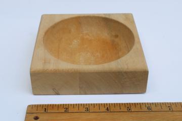 catalog photo of old hardwood chopping block bowl for rocking chopper kitchen chef's knife blade 