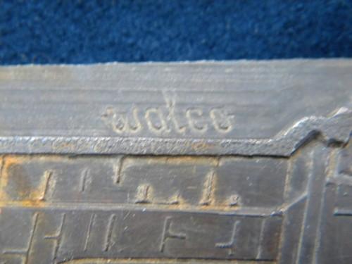 photo of old heavy brass litho printing block of gothic clock tower, steampunk vintage #2