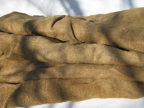 photo of old hessian cloth gunny sacks, vintage burlap seed or feed grain bags lot #1